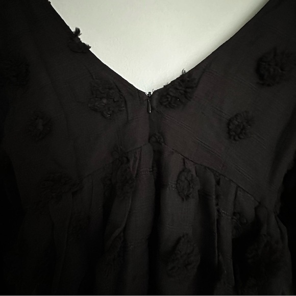 Lulus Aesthetic Darling Black Clip Dot Babydoll Mini Dress - Picture 10 of 12